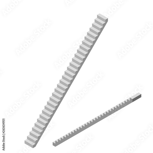 Stairway. Isolated on white background. 3d Vector illustration.