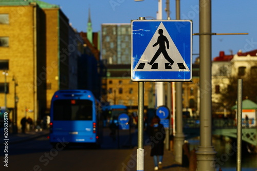pedestrian crossing sign in gothenburg