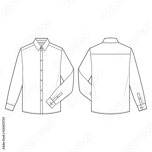 LONG SLEEVE SHIRTS fashion flat sketch template