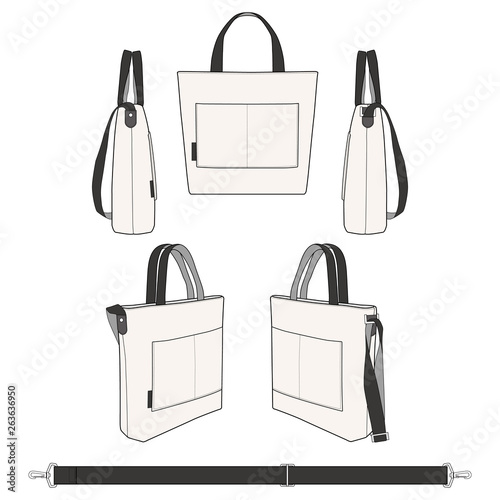 Canvas Tote bag Fashion Flat Templates