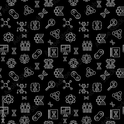 Vector Cloning concept dark linear seamless pattern