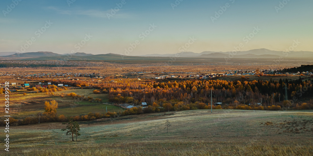autumn village landscape