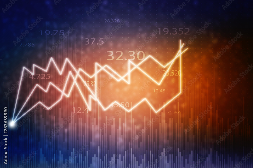 2d rendering Stock market online business concept. business Graph 2d rendering Stock market online business concept. business Graph