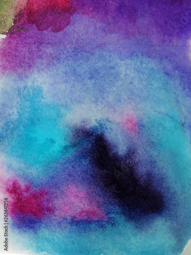 Abstract background, hand-painted texture, watercolor painting, splashes, drops of paint, paint smears. Design for backgrounds, wallpapers, covers and packaging