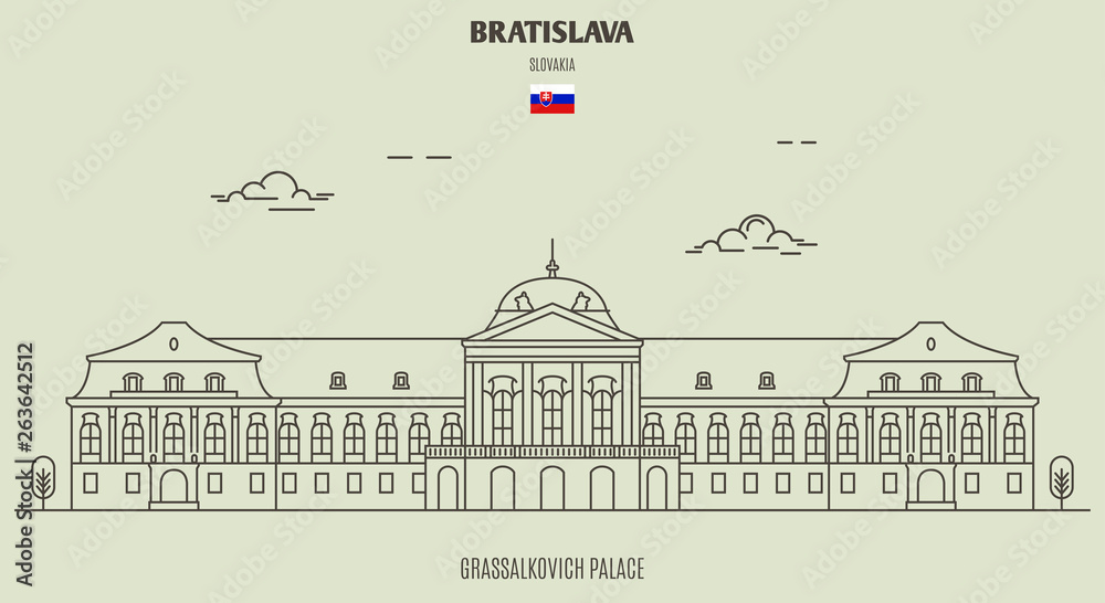 Grassalkovich Palace, Bratislava, Slovakia. Landmark icon