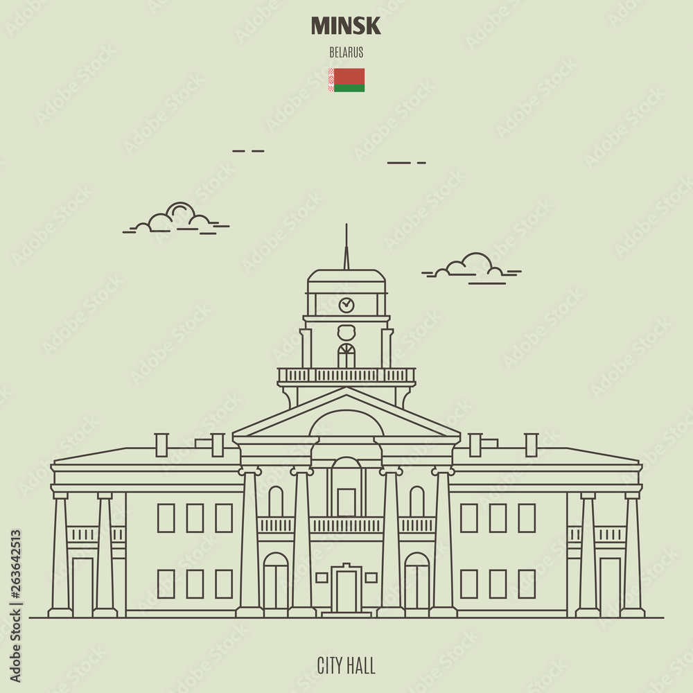 City Hall in Minsk, Belarus. Landmark icon