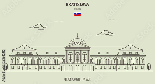 Grassalkovich Palace, Bratislava, Slovakia. Landmark icon