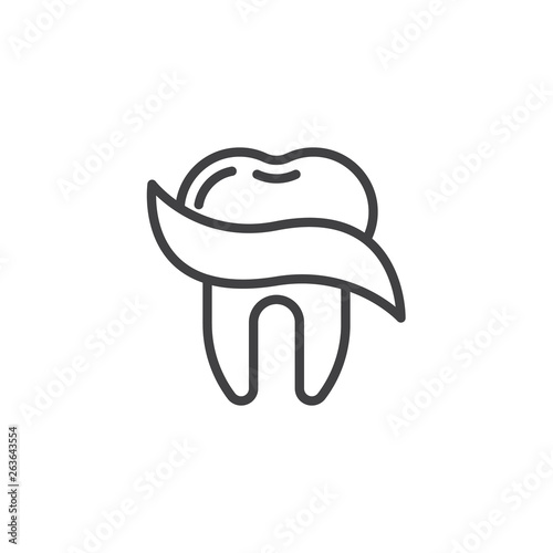 Dental care line icon. linear style sign for mobile concept and web design. Tooth protection outline vector icon. Dentistry, stomatology symbol, logo illustration. Pixel perfect vector
