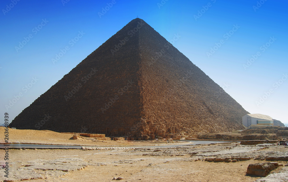 The great pyramid of Cheops in Cairo, Egypt The great pyramid of Cheops in Cairo, Egypt