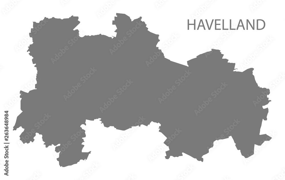 Havelland grey county map of Brandenburg Germany