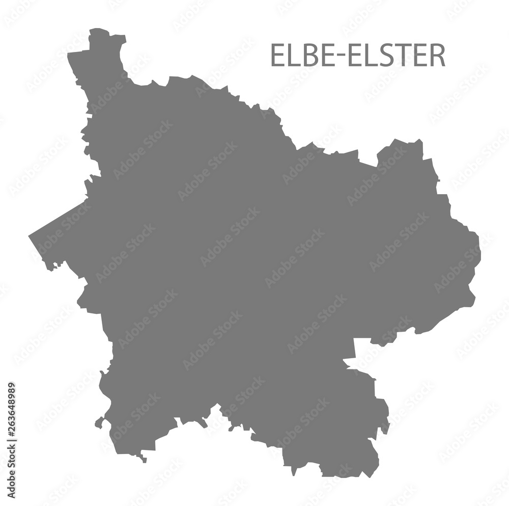 Elbe-Elster grey county map of Brandenburg Germany