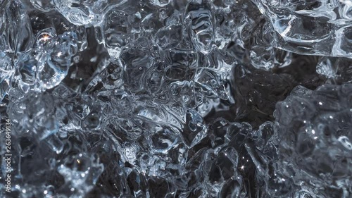 Melting ice in macro timelapse