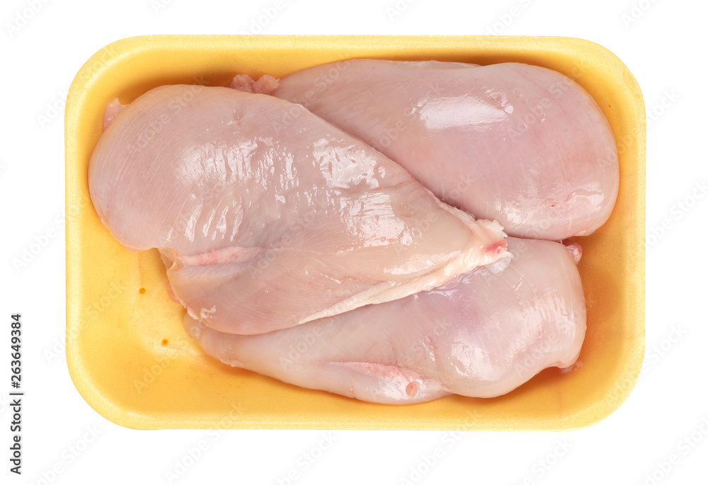 raw chicken breasts isolated on white