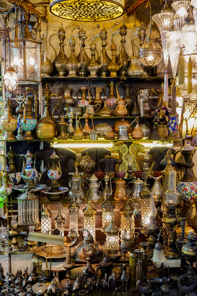 Pitcher stand in Grand bazaar Istanbul Turkey Pitcher stand in Grand bazaar Istanbul Turkey