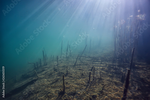 disaster ecology river underwater / landscape pollution ecology underwater © kichigin19