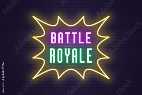Neon composition of headline Battle Royale. Text