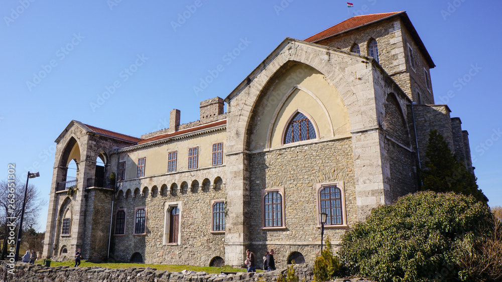 Castle in Tata, Hungary in a sunny summer day
