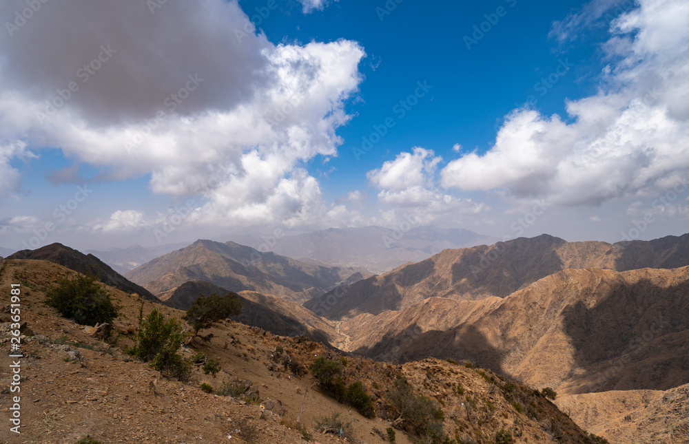 Panoramic views of the Al Souda Mountains, west Saudi Arabia