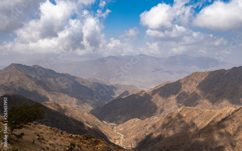 Fototapeta Naklejka Na Ścianę i Meble -  Panoramic views of the Al Souda Mountains, west Saudi Arabia