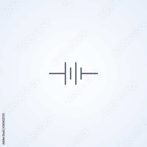 Battery, vector best gray line symbol