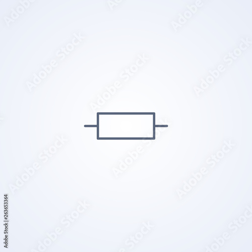 Fixed resistor, vector best gray line symbol