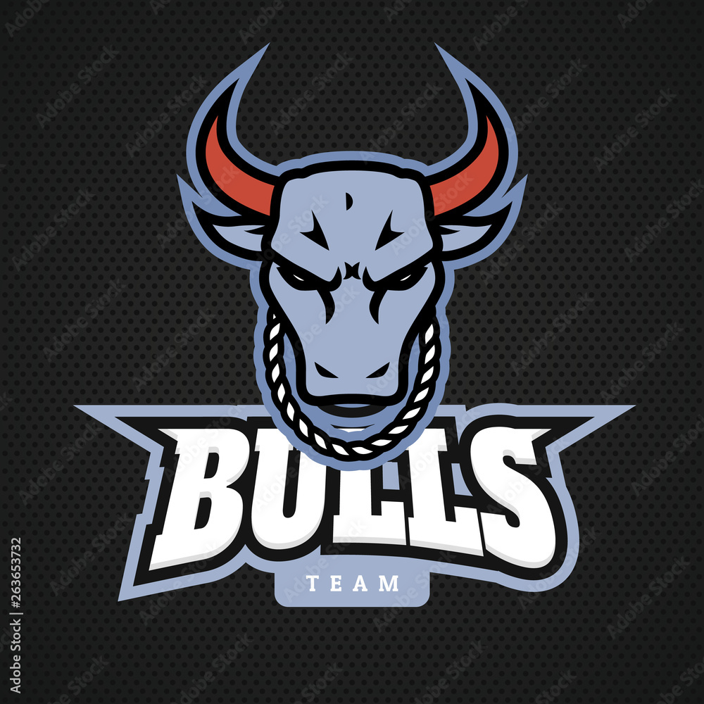 Head bull logo icon designs with chain on the neck vector.