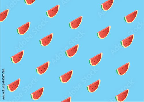 Flat fruit isometric pattern - Vector illustration
