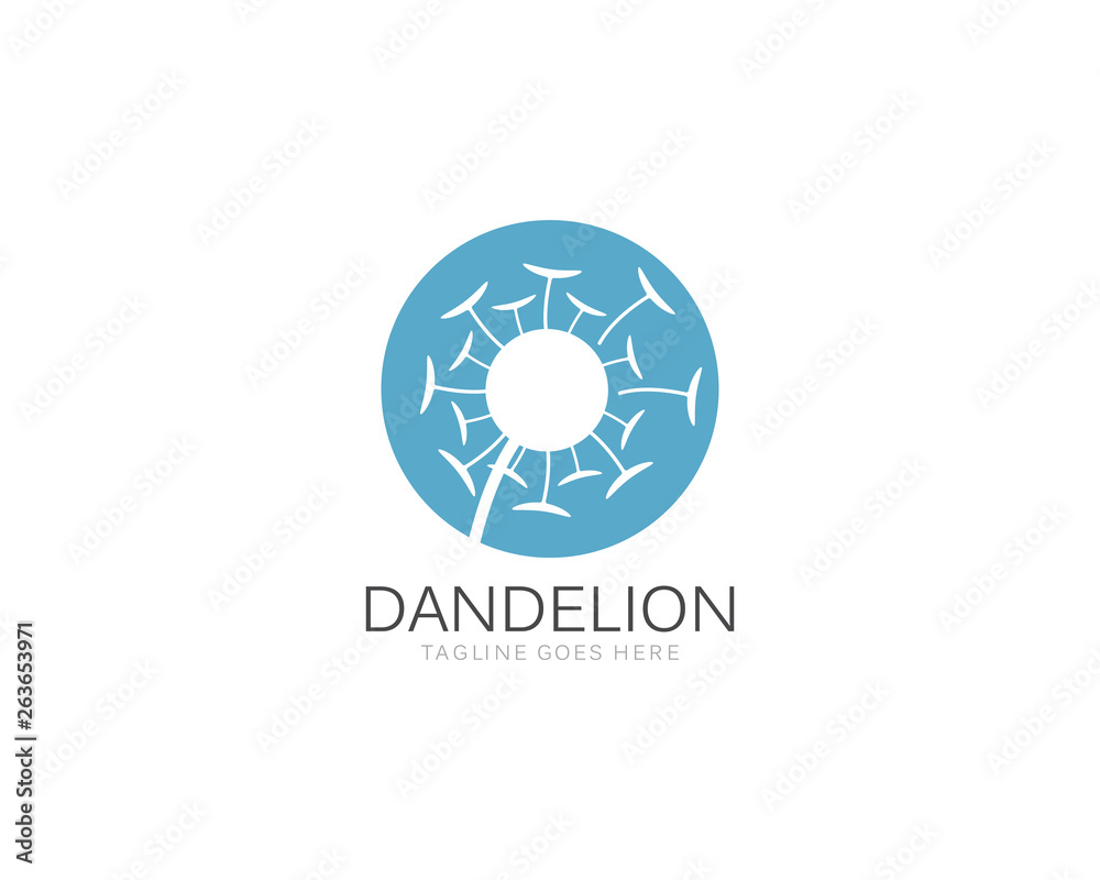 Illustration of concept dandelion. Vector logo Illustration of concept dandelion. Vector logo