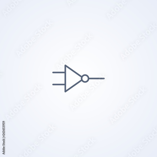 Logic nor, nand, vector best gray line symbol