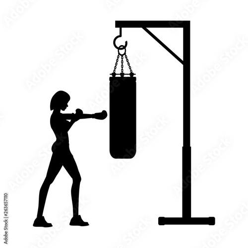 Boxing workout illustration silhouette