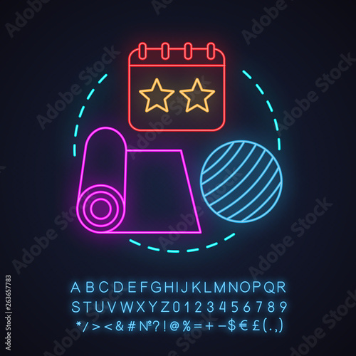Gym subscription neon light concept icon