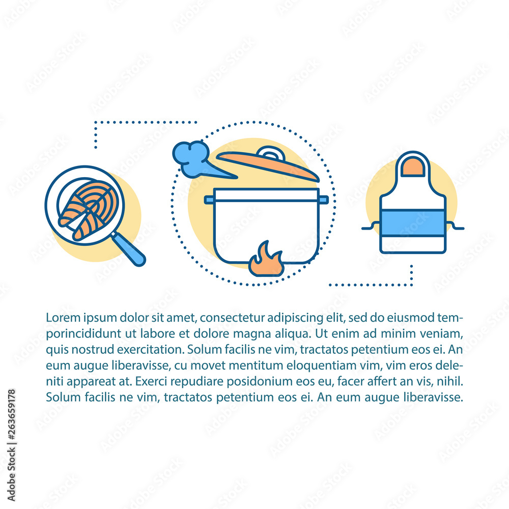 Fototapeta premium Cooking concept linear illustration