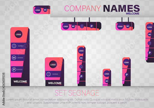Set signage. Vector