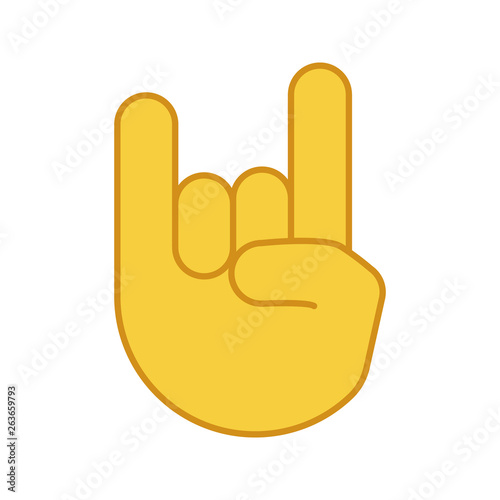 Rock on gesture color icon