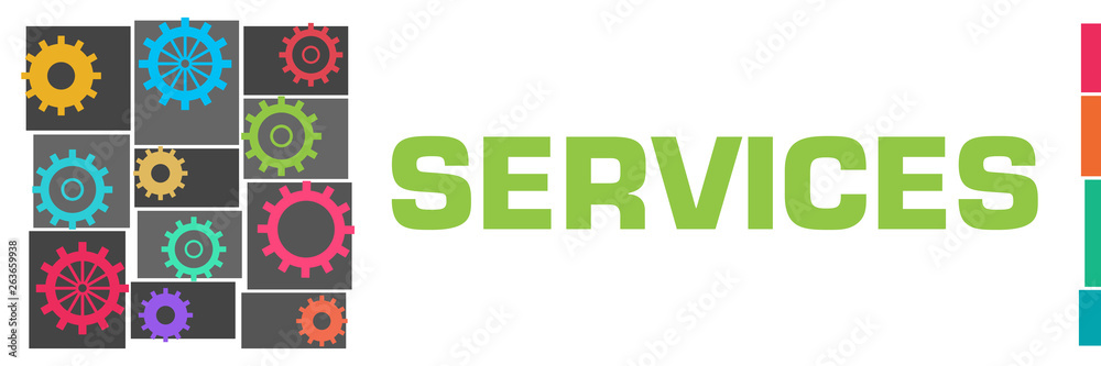 Services Dark Colorful Gears Grid Left Services Dark Colorful Gears Grid Left