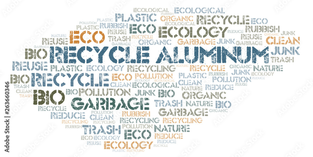 Fototapeta premium Recycle Aluminum word cloud.