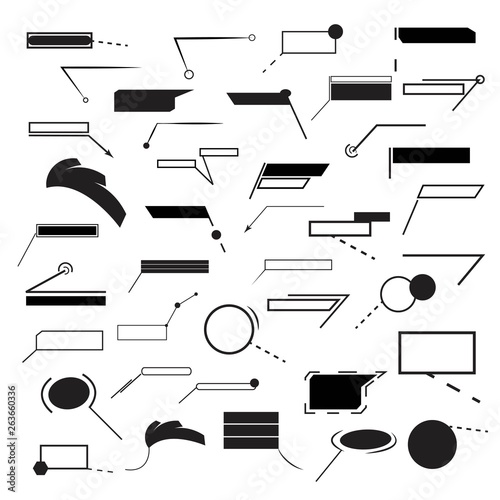 Set of forty black different callout infographic Vector Illustration