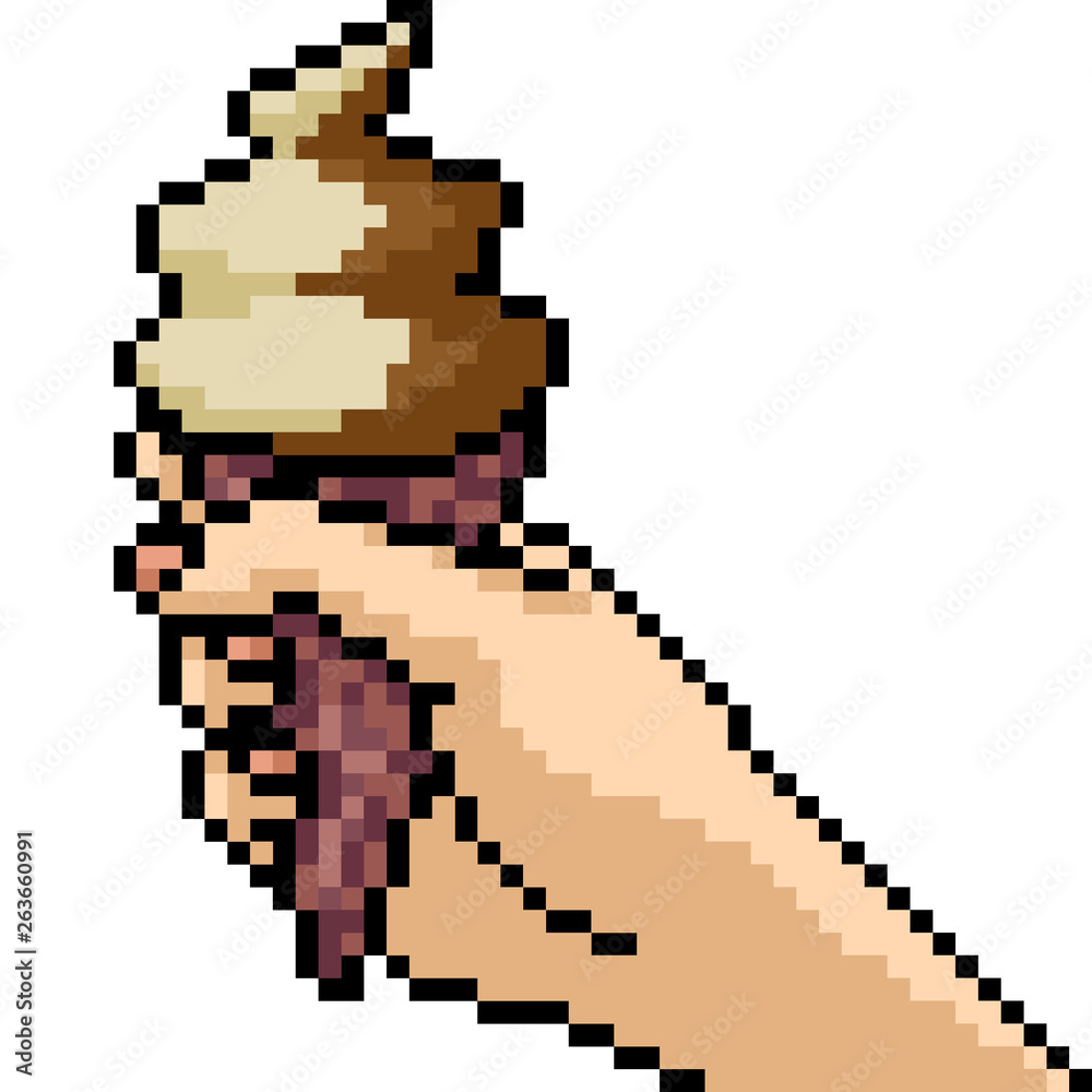 Obraz premium vector pixel art ice cream