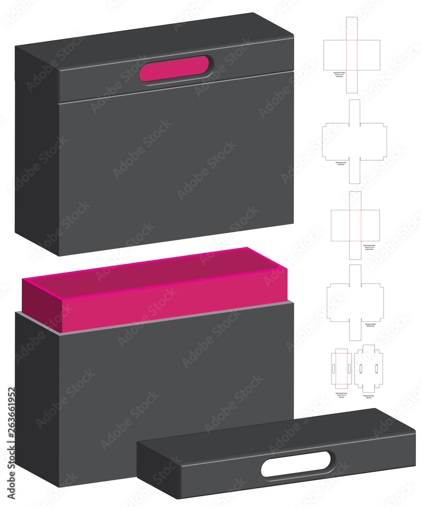 Box packaging die cut template design. 3d mock-up Box packaging die cut template design. 3d mock-up