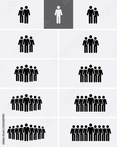 People Group Icons set. Crowd of people