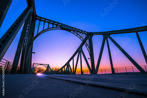 Glienicker Bridge in Berlin  colorful evening scenery