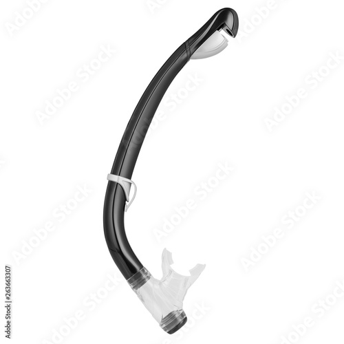 black diving breathing tube, on a white background