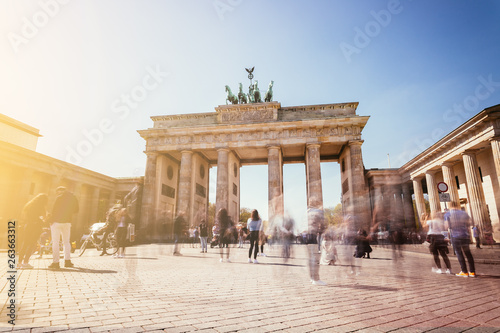 The Brandenburger Tor, Brandenburger Gate in Berlin, Germany. Tourist attraction. photo