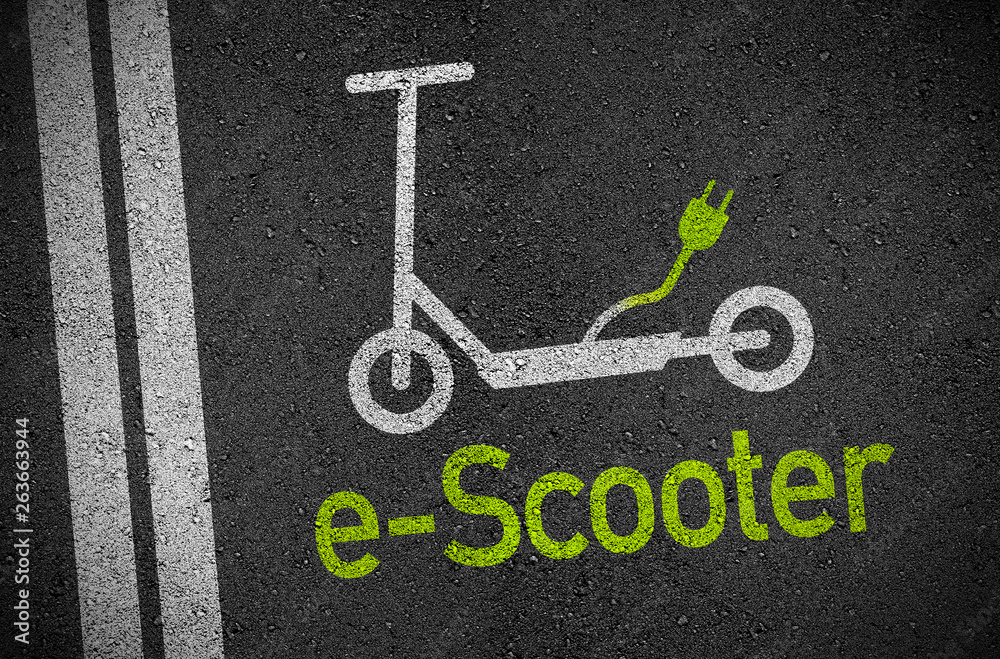 Asphalt mit e-Scooter Asphalt mit e-Scooter