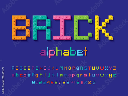 Vector alphabet design made of colorful blocks