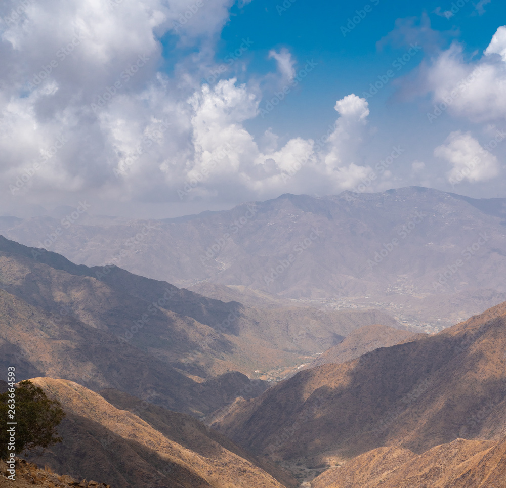 Panoramic views of the Al Souda Mountains, west Saudi Arabia Panoramic views of the Al Souda Mountains, west Saudi Arabia