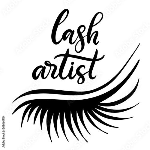 Lashes lettering vector illustration