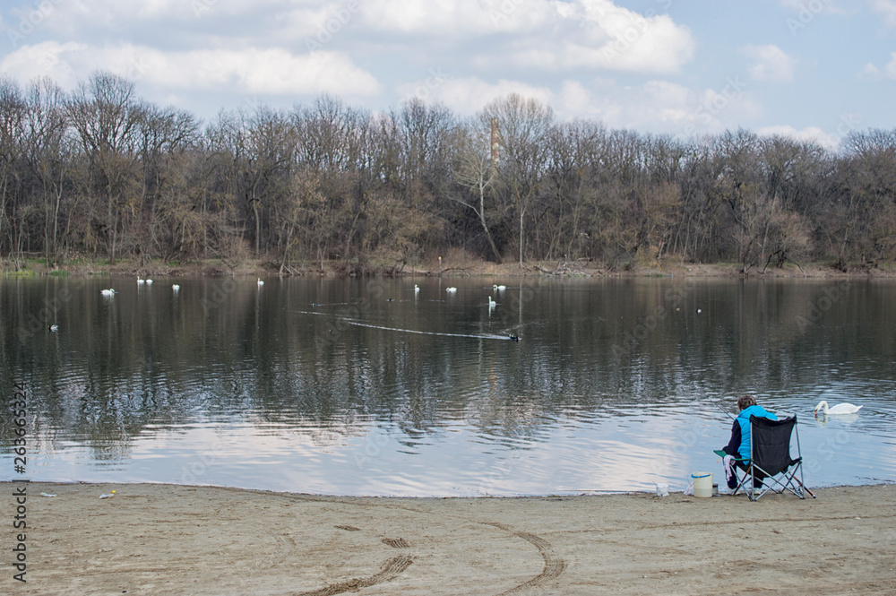 Obraz premium Fishing in the lake