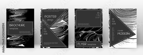 Cover page design template. Black brochure layout.
