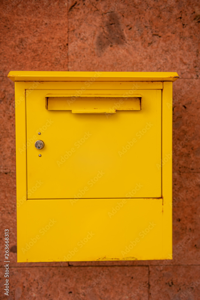 yellow mail post box 